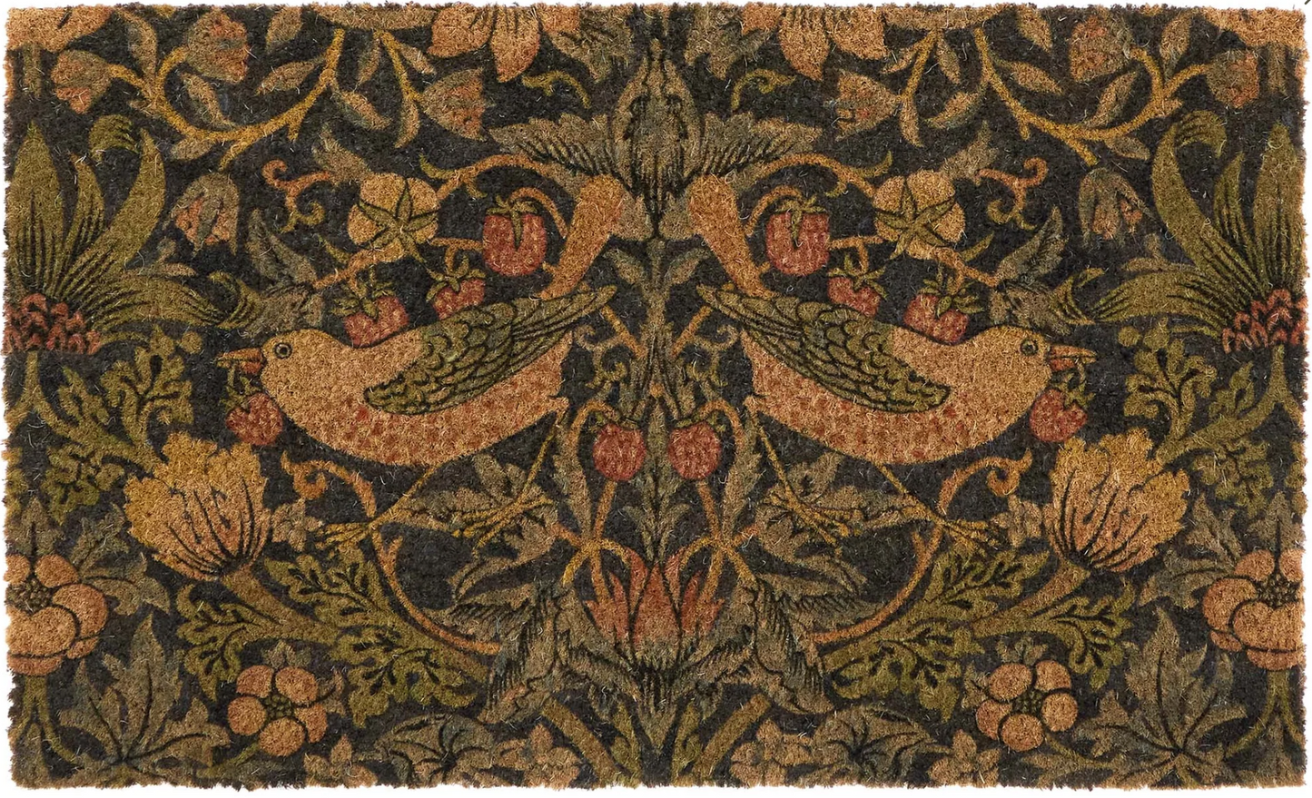 HR M Dørmatte i kokos - Morris & Co - "Stawberry Thief (Blue)"